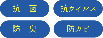 抗　菌 抗ウイルス 防　臭 防カビ